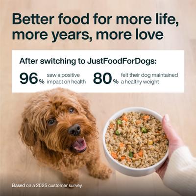Show full view: JustFoodForDogs JustFresh Human Grade Home-Cooked Beef Recipe Fresh Dog Food, 12-oz pouch, bundle of 14  slide 7 of 12