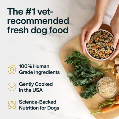 Show full view: JustFoodForDogs JustFresh Human Grade Home-Cooked Turkey Recipe Fresh Dog Food, 12-oz pouch, bundle of 14  slide 4 of 10