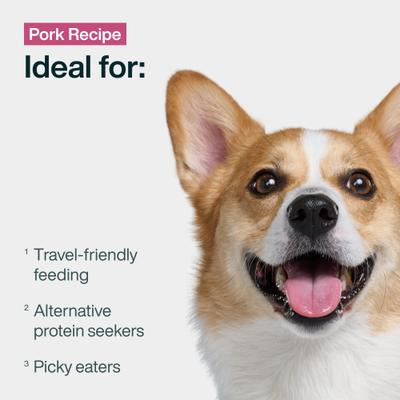 Show full view: JustFoodForDogs JustFresh Human Grade Home-Cooked Pork Recipe Fresh Dog Food, 12-oz pouch slide 3 of 10