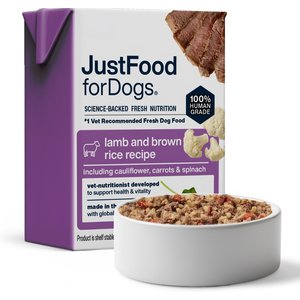 JustFoodForDogs Pantry Fresh Lamb & Brown Rice Fresh Dog Food, 12.5-oz pouch, case of 6