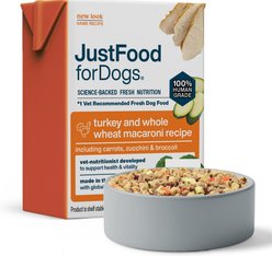 JustFoodForDogs Pantry Fresh Turkey & Whole Wheat Macaroni Fresh Dog Food, 12.5-oz bag, case of 6