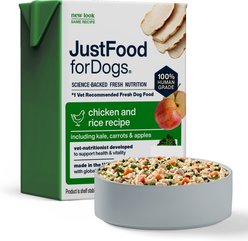JustFoodForDogs Pantry Fresh Chicken & White Rice Fresh Dog Food, 12.5-oz pouch, case of 12