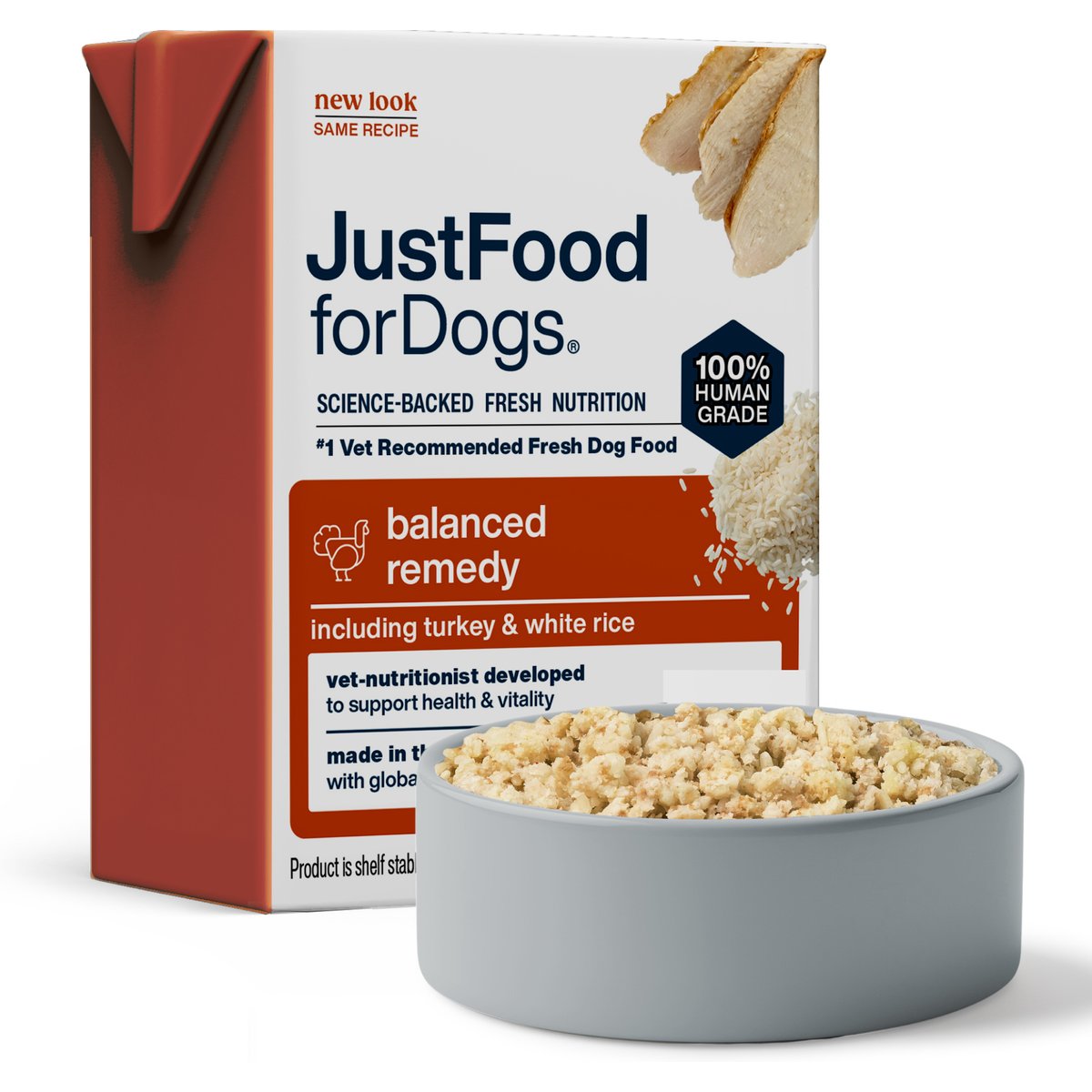 Just Food For Dogs PantryFresh Balanced Remedy Recipe Fresh Dog Food, 12.5-oz pouch, case of 12