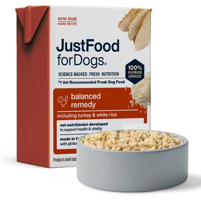 JustFoodForDogs Just Food For Dogs PantryFresh Balanced Remedy Recipe Fresh Dog Food, 12.5-oz pouch, case of 12