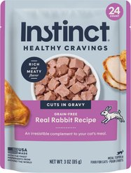 Instinct Healthy Cravings Real Rabbit Recipe in Savory Gravy Grain-Free Wet Cat Food Topper, 3-oz pouch, case of 24
