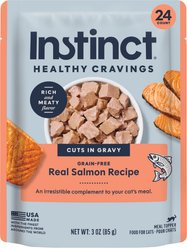 Instinct Healthy Cravings Real Salmon Recipe in Savory Gravy Grain-Free Wet Cat Food Topper, 3-oz pouch, case of 24 slide 1 of 9