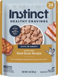 Instinct Healthy Cravings Real Duck Recipe in Savory Gravy Grain-Free Wet Cat Food Topper, 3-oz pouch, case of 24