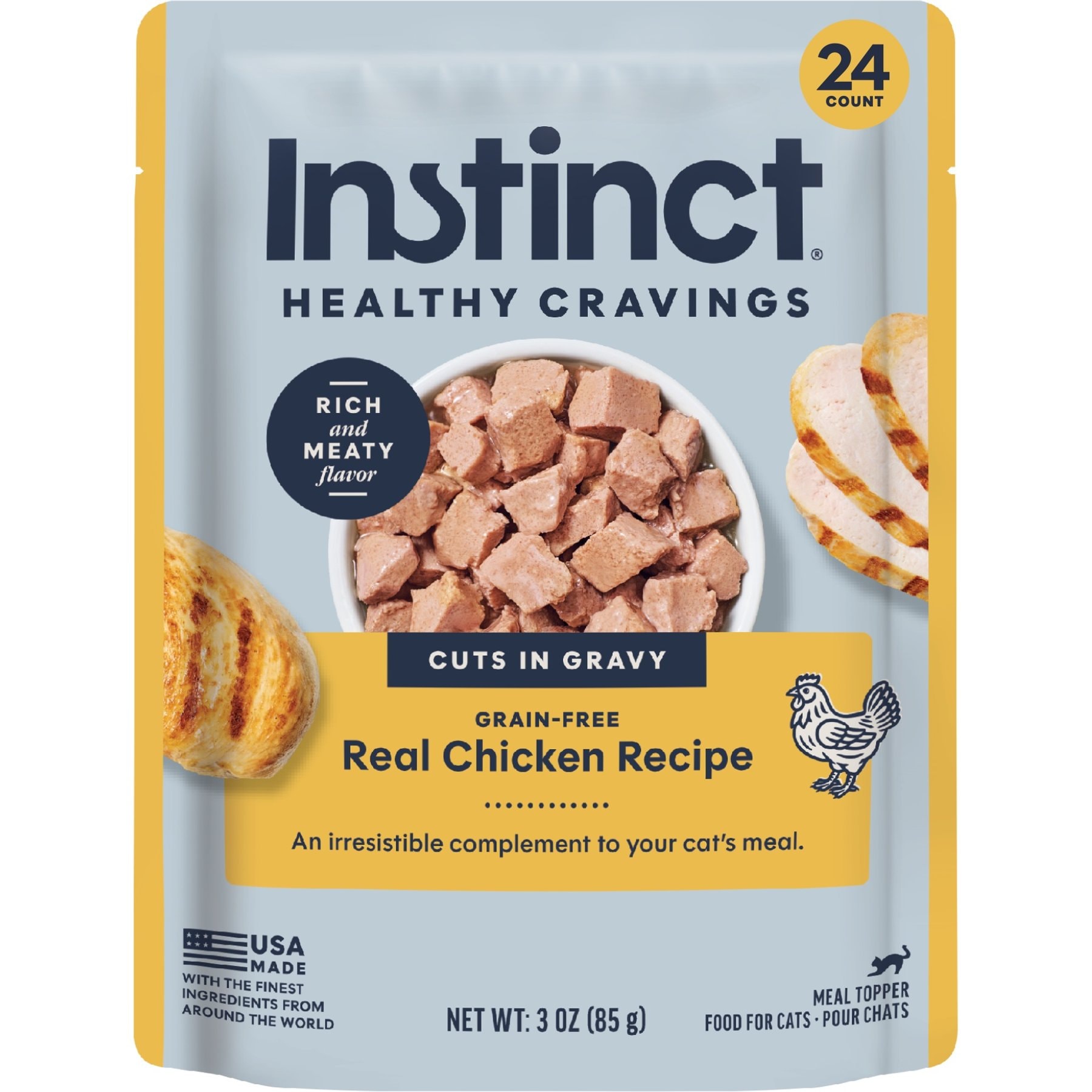 Nature's Variety Instinct Tender Chicken Cat Food Topper, 3-oz, 24 ct