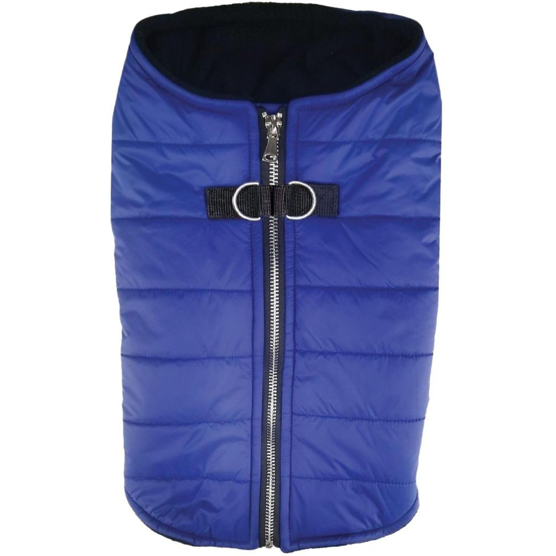 Doggie Design Zip-Up Puffer Vest Dog Coat, Navy Blue, Medium