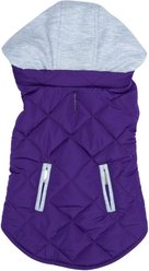 Doggie Design Weekender Sweatshirt Hoodie Solid Water Resistant Dog Coat. Purple, X-Large