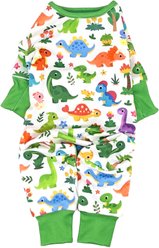 Doggie Design Soft Dinos Graphic Dog Pajamas, Green, Medium