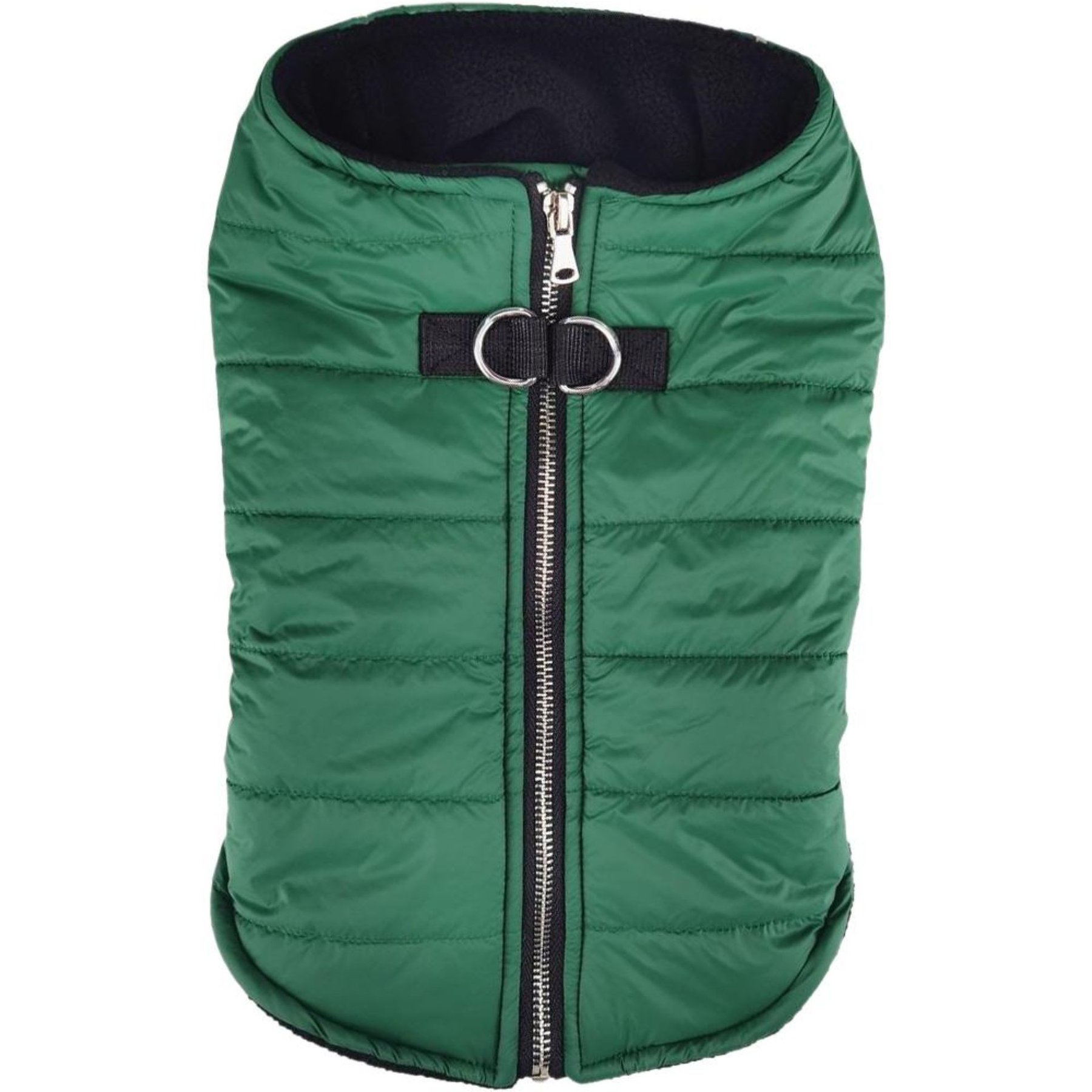 Doggie Design Zip-Up Puffer Vest Dog Coat, Dark Green, X-Large