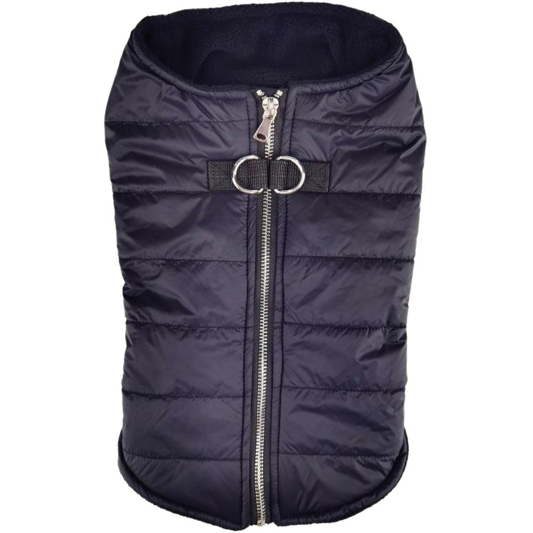 Doggie Design Zip-Up Puffer Vest Dog Coat, Black, X-Large
