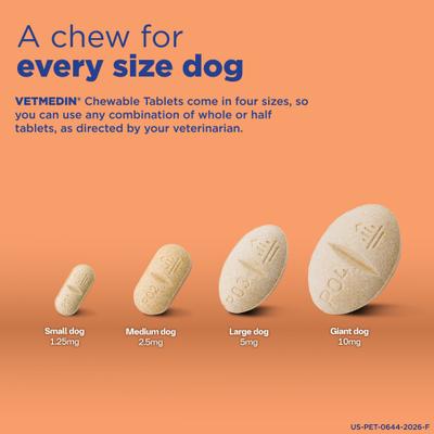 Show full view: Vetmedin (pimobendan) Chewable Tablets for Dogs, 50 tablets, 2.5-mg slide 8 of 10