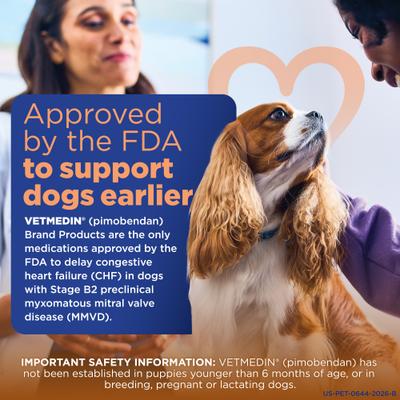 Show full view: Vetmedin (pimobendan) Chewable Tablets for Dogs, 50 tablets, 2.5-mg slide 4 of 10