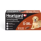 Heartgard Plus Chew for Dogs, 51-100 lbs, (Brown Box), 1 Chew (1-mo. supply)