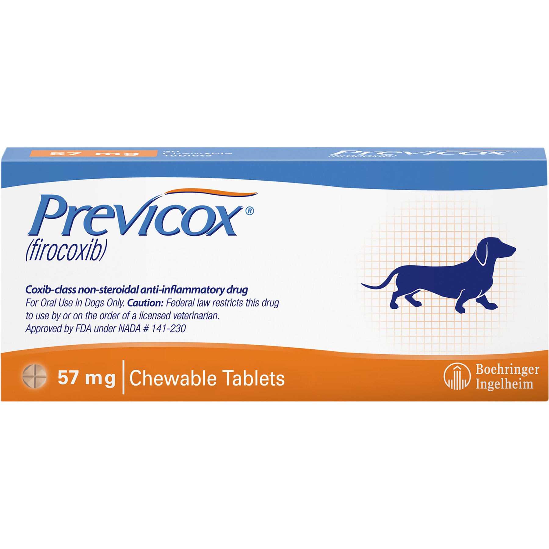 Previcox (Firocoxib) Chewable Tablets for Dogs, 57-mg, 120 tablets