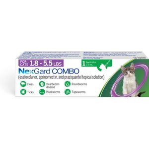 NexGard COMBO Topical for Cats, 1.8-5.5lbs (Purple Box), 1 Dose (1-mo. supply)