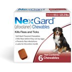 NexGard Chewables for Dogs, 60.1-121 lbs, (Red Box), 6 Chewable Tablets (6-mos. supply)