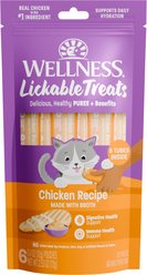 Wellness Lickable Treats Chicken Recipe Natural Cat Treats, 0.4-oz pouch, pack of 6