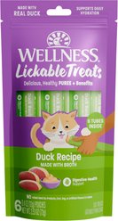 Wellness Lickable Treats Duck Recipe Cat Treats, 0.4-oz pouch, pack of 6