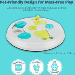 TRIXIE Strategy Flip Board Small Pet Snack Game Toy, White & Green, Medium