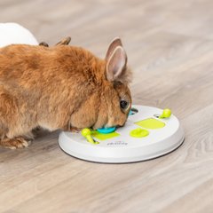 TRIXIE Strategy Flip Board Small Pet Snack Game Toy, White & Green, Medium
