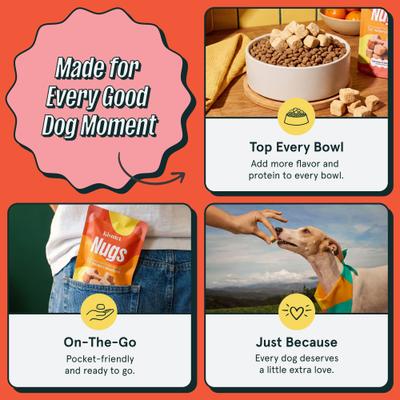 Show full view: Kismet Beef & Sweet Potato Nugs Freeze-Dried Dog Treats, 1-oz bag slide 4 of 9
