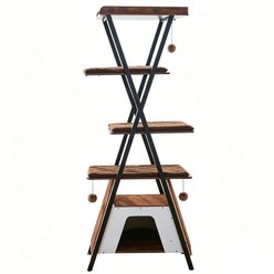 AOSTIRMOTOR Modern Multi-Level 73-in Hanging Toy Cat Tree, Brown