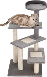 AOSTIRMOTOR 5-Level Revolving Climbing Activity Tower 40-in Cat Tree with Play Center & Resting Perch, Gray