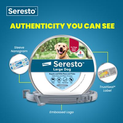 Show full view: Seresto Flea & Tick Collar for Dogs, over 18-lbs, 1 Collar (8-mos. supply) slide 7 of 10