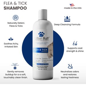 Lillian Ruff Flea & Tick Dog Shampoo, 16-fl oz bottle