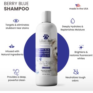 Lillian Ruff Berry Blue Brightening Dog & Cat Face & Body Wash, 16-fl oz bottle