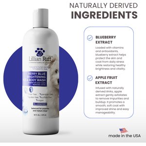 Lillian Ruff Berry Blue Brightening Dog & Cat Face & Body Wash, 16-fl oz bottle