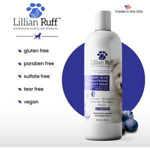 Lillian Ruff Berry Blue Brightening Dog & Cat Face & Body Wash, 16-fl oz bottle