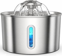 Casfuy PWS-166 Stainless Steel Cat Water Fountain with Multi-Directional Flow, 75-oz