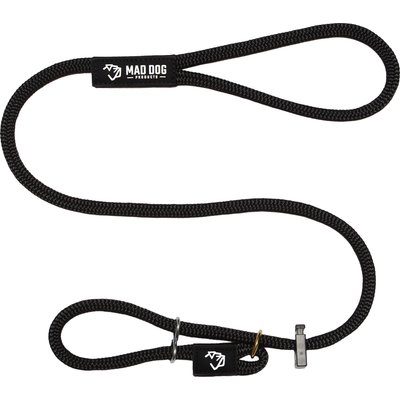 Mad Dog Products Mad Dog Products Premium Rope Easy Leader Nylon Slip Lead Dog Leash, Black, 6-ft long, 3/8-in wide