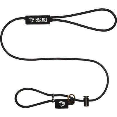 Mad Dog Products Mad Dog Products Premium Rope Easy Leader Nylon Slip Lead Dog Leash, Black, 6-ft long, 1/4-in wide