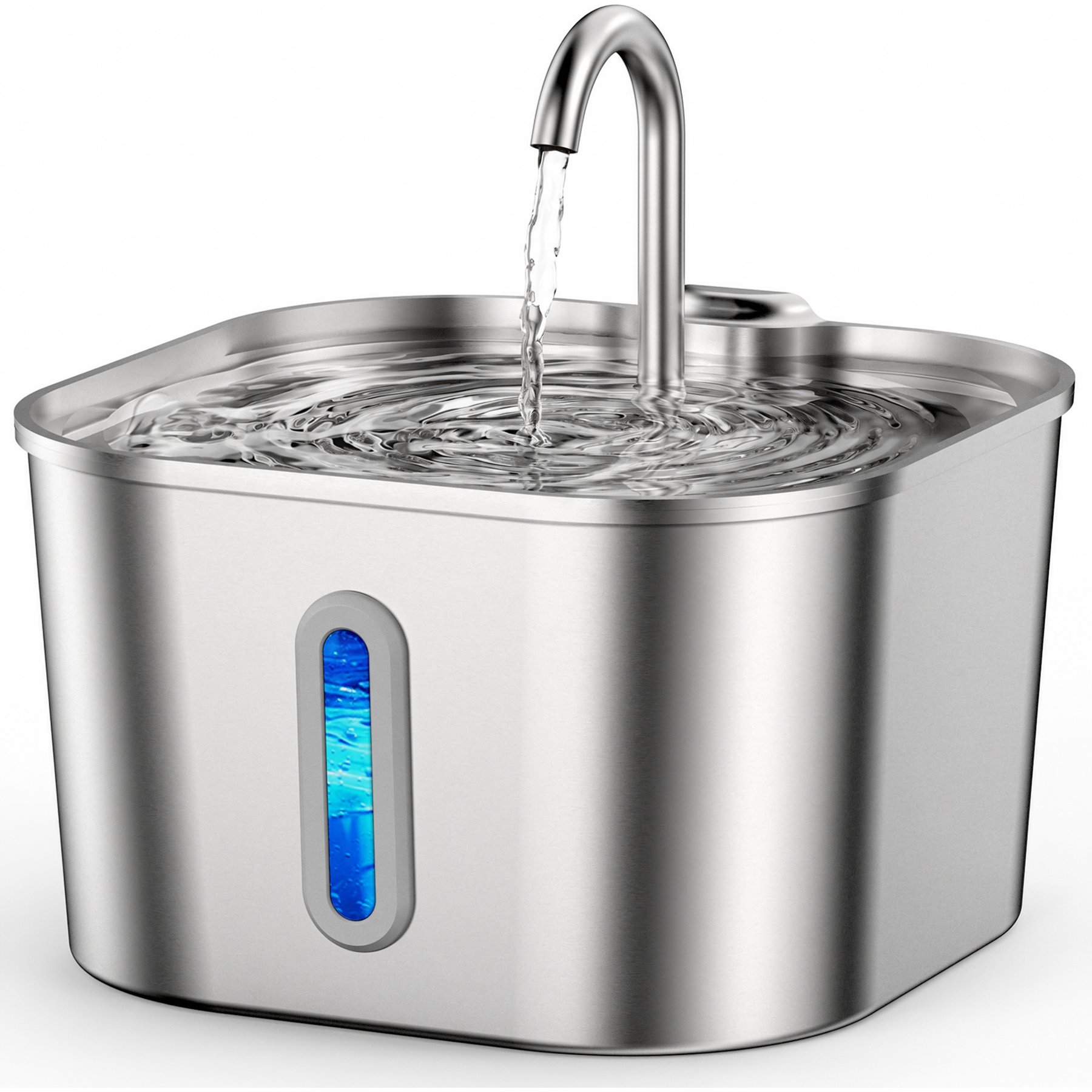 Casfuy PWS-148 Multi-layer Filtration Stainless Steel Dog & Cat Water Fountain, 75-oz