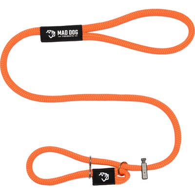 Mad Dog Products Mad Dog Products Premium Rope Easy Leader Nylon Slip Lead Dog Leash, Orange, 6-ft long, 3/8-in wide