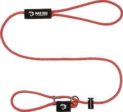 Mad Dog Products Premium Rope Easy Leader Nylon Slip Lead Dog Leash, Red, 6-ft long, 1/4-in wide