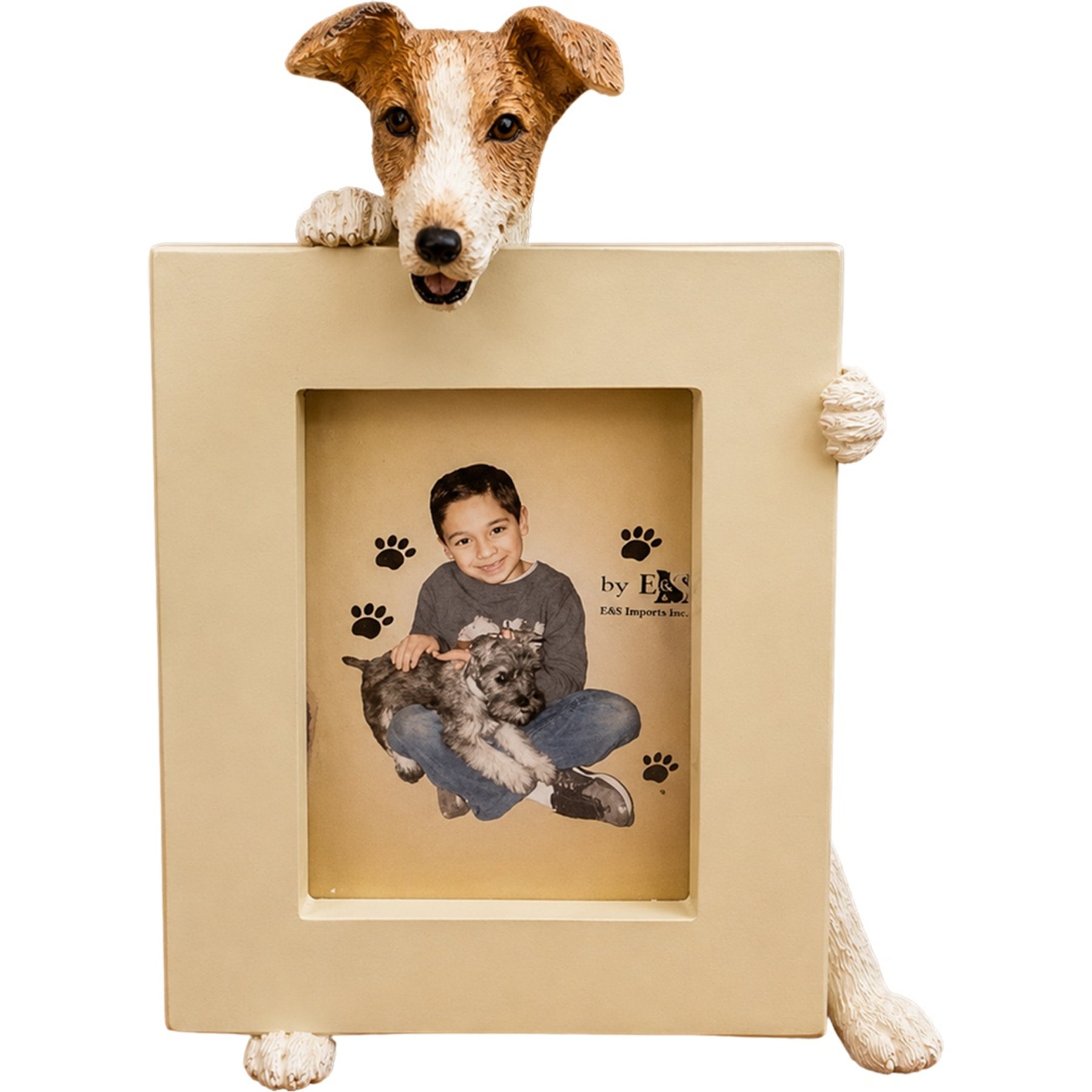 E&S PETS Hand-Painted Greyhound Resin Pet Lover Picture Frame, 6-in