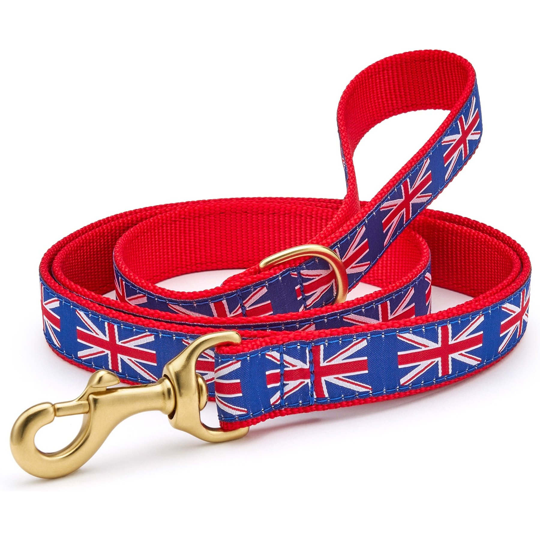Up Country Union Jack Lead D-Ring Standard Dog Leash, Wide: 5-ft long, 1-in wide