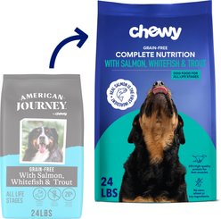 Chewy Made Complete Nutrition High Protein Grain-Free with Salmon, Whitefish & Trout Dry Dog Food (FORMERLY AMERICAN JOURNEY), 24-lb bag