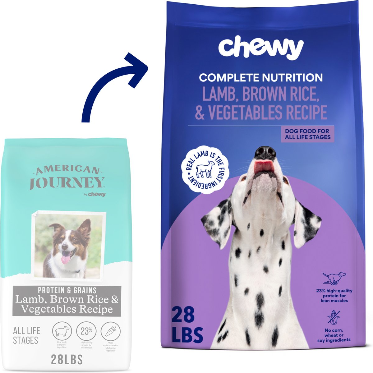 Chewy Made Complete Nutrition Lamb, Brown Rice & Vegetables Recipe Dry Dog Food (FORMERLY AMERICAN JOURNEY), 28-lb bag