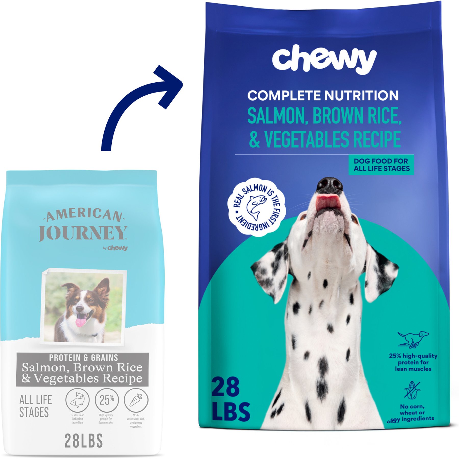 Chewy Made Complete Nutrition Salmon, Brown Rice & Vegetables Recipe Dry Dog Food (FORMERLY AMERICAN JOURNEY), 28-lb bag
