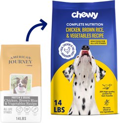 Chewy Made Complete Nutrition Chicken, Brown Rice & Vegetables Recipe Dry Dog Food (FORMERLY AMERICAN JOURNEY), 14-lb bag