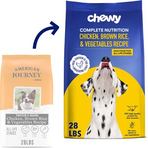Chewy Made Complete Nutrition Chicken, Brown Rice & Vegetables Recipe Dry Dog Food (FORMERLY AMERICAN JOURNEY), 28-lb bag
