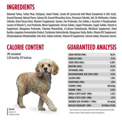 Show full view: Nulo FreeStyle Limited Ingredient Turkey Recipe High-Protein & Grain-Free Puppy & Adult Dry Dog Food, 24-lb bag slide 9 of 11
