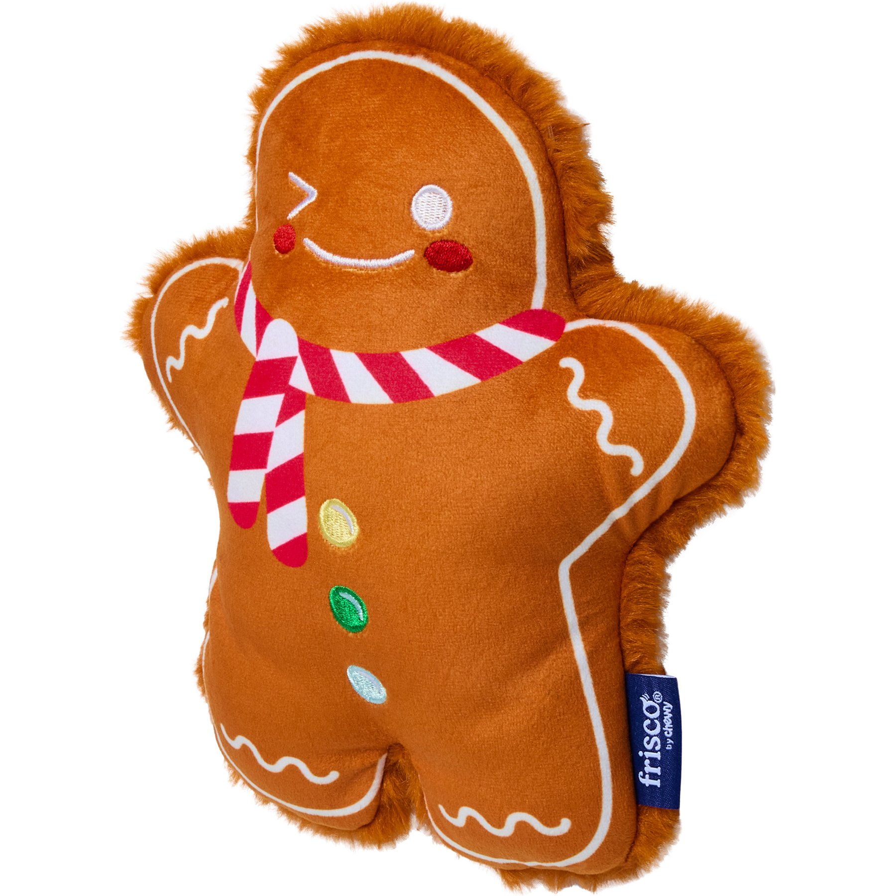 Frisco Christmas Gingerbread Man Plush Squeaky Dog Toy, Medium/Large